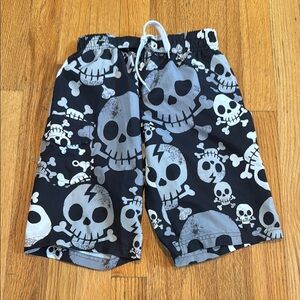 Mish Boys Skull Print Kids Swim Shorts Size 7 (L)